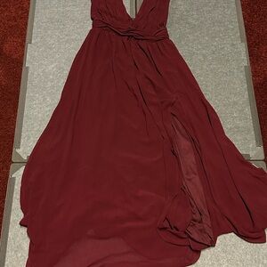 Lulu's Burgundy High Low Dress